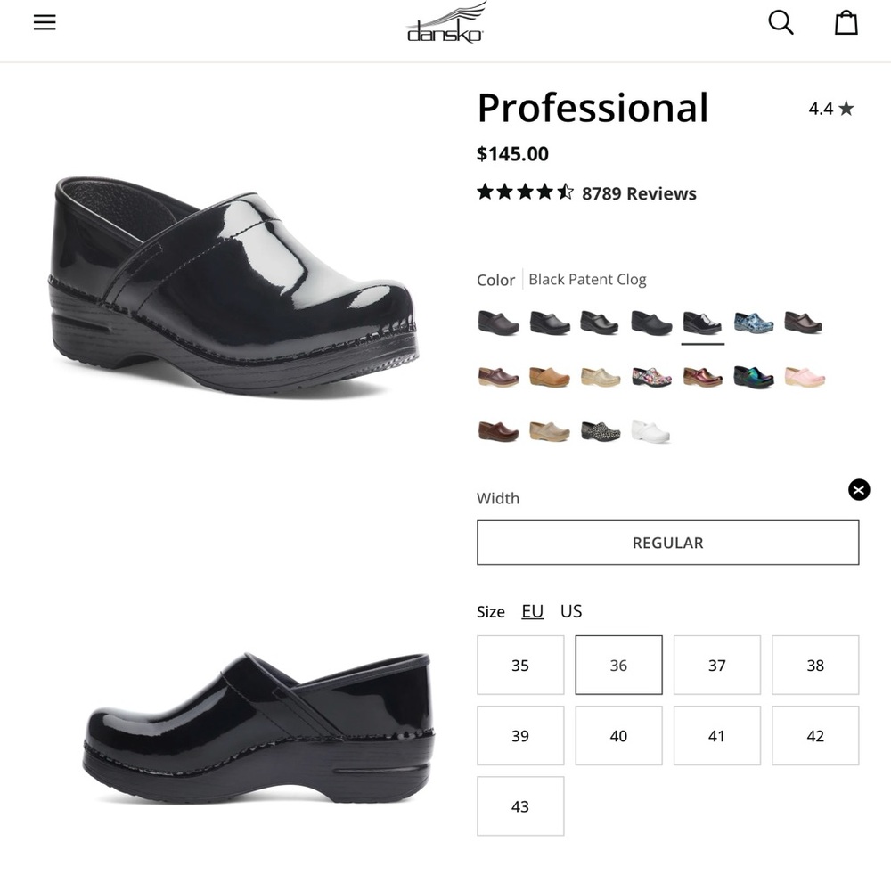 Dansko Glossy Black Professional Clogs